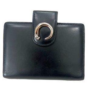 CARTIER Panther Logo Black Agenda Notebook Cover #1294